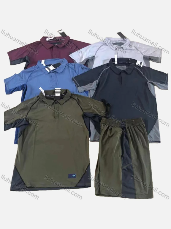Wholesale Men's Casual Sporty Short Sleeve Colorblock Polo Shirt