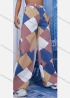Wholesale Women's Casual Colorblock Button Closure Dual Pockets Wide Leg Pant - Liuhuamall