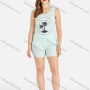 Wholesale Women's Summer Graphic Print Racerback Tank Top&Track Shorts Set preview
