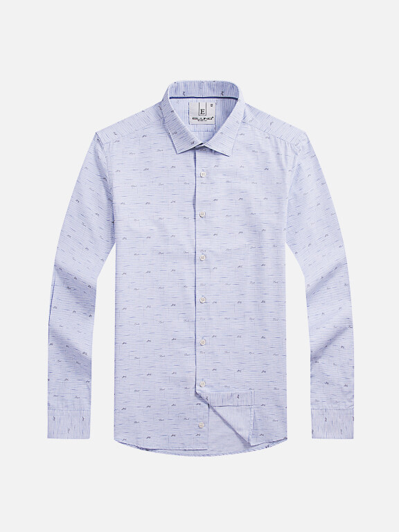 Men's Formal Collared Long Sleeve Button Down Allover Print Dress Shirts, Clothing Wholesale Market -LIUHUA, Men, Men-s-Tops, Formal-Shirts