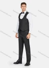 Wholesale Men's Formal Lapel Plain Pockets Blazer & Double Breasted Vest & Pant 3 Pieces Suit Sets - Liuhuamall