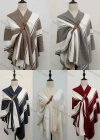 Wholesale Women's Casual Striped Belted Knit Pullover Cape - Liuhuamall