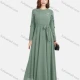 Wholesale Women's Chiffon Plain Decor Sleeve Bowknot Decor Maxi Dress With Belt 5# Clothing Wholesale Market Liuhua