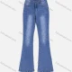 Wholesale Women's Casual Slim Fit Plain Zipper Fly Pockets Flared Denim Jeans 7005# Denim Clothing Wholesale Market Liuhua