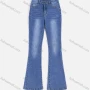 Wholesale Women's Casual Slim Fit Plain Zipper Fly Pockets Flared Denim Jeans 7005# preview