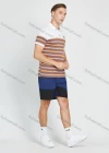 Wholesale Men's Casual Striped Print Short Sleeve Polo Shirt - Liuhuamall