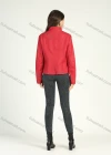 Wholesale Women's Casual Plain Long Sleeve Stand Collar Zipper Leather Jacket With Zipper Pockets - Liuhuamall