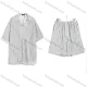 Wholesale Men's Casual Striped Short Sleeve Shirt and Shorts Set #6025 White Clothing Wholesale Market Liuhua