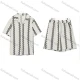 Wholesale Men's Casual Zigzag Textured Short Sleeve Shirt and Shorts Set #7382 Almond White Clothing Wholesale Market Liuhua