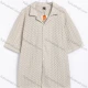 Wholesale Men'sCasual Textured Short Sleeve Button-Up Shirt #7464 Apricot Clothing Wholesale Market Liuhua