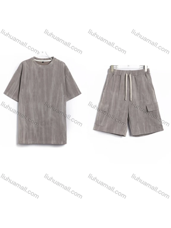 Wholesale Men's Casual Tie-Dye Short Sleeve T-Shirt and Cargo Shorts Set #ST017