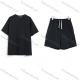 Wholesale Men's Casual Solid Short Sleeve T-Shirt and Drawstring Shorts Set #544 Black Clothing Wholesale Market Liuhua