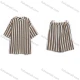 Wholesale Men's Casual Striped Textured Short Sleeve Top and Shorts Set #4719 Brown Clothing Wholesale Market Liuhua
