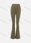 Wholesale Women's Casual Plain V Neck Crop Tops & Flare Leg Pants 2 Piece Set - Liuhuamall