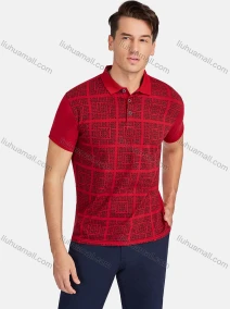Wholesale Men's Casual Greek Key Print Short Sleeve Polo Shirts, LIUHUA CLOTHING WHOLESALE
