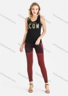 Wholesale Women's Casual High Waist Elastic Colorblock Cropped Leggings - Liuhuamall