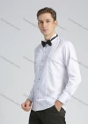 Wholesale Men's Formal Pleated Front Long Sleeve Dress Shirt With Tie Knot - Liuhuamall