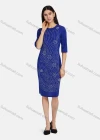Wholesale Women's Elegant Round Neck Half Sleeve Rhinestone Pearl Applique Slim Fit Knee Length Dress 2166-723367# - Liuhuamall