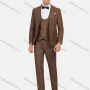 Wholesale Men's Formal Lapel Plaid Pockets Blazer & Double Breasted Vest & Pant 3 Pieces Suit Sets preview