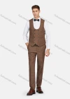 Wholesale Men's Formal Lapel Plaid Pockets Blazer & Double Breasted Vest & Pant 3 Pieces Suit Sets - Liuhuamall