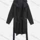 Wholesale Women's Casual Plain Lapel Belted Asymmetrical Hem Trench Coat Black Guangzhou Clothing Wholesale Market & Suppliers -LIUHUAMALL