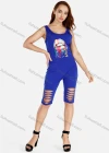 Wholesale Women's Fashion Ripped Backless Round Neck Sleeveless Digital Print Romper - Liuhuamall