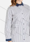Wholesale Women's Casual Striped Long Sleeve Button Down Short Shirt Dress - Liuhuamall
