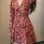 Wholesale Women's V-neck Ruched Long Sleeve Floral Print Mini Dress AY044# preview