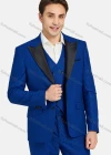 Wholesale Men's Fashion Lapel Plaid Contrast Pockets Blazer & Double Breasted Vest & Pants 3 Piece Sets 1545-0395# - Liuhuamall