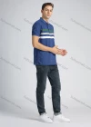 Wholesale Men's Casual Cotton Colokblock Striped Short Sleeve Polo Shirt - Liuhuamall