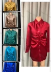 Wholesale Women's Causal Long Sleeve Button Down Plain Shirt - Liuhuamall