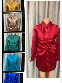 Wholesale Women's Causal Long Sleeve Button Down Plain Shirt, LIUHUA CLOTHING WHOLESALE