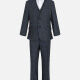 Kid's Formal Lapel Pockets Plaid Print Single Breasted Blazer & Vest & Pant 3 Pieces Suit Set 31983-195# Dark Gray Clothing Wholesale Market -LIUHUA