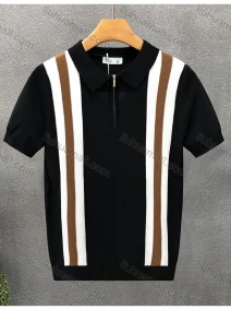 Wholesale Oscar factory business men's cropped polo shirt is comfortable and breathable., LIUHUA CLOTHING WHOLESALE