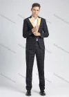 Wholesale Men's Formal Slim Fit Lapel Contrast Plaid Print Pockets Single Breasted Blazer & Trousers 2 Piece Sets - Liuhuamall