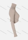 Wholesale Women's Rolled Neck Long Sleeve Crop Sweater - Liuhuamall