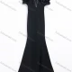 Wholesale Women's Evening Elegant Rhinestone V-Neck Floral Puff Sleeve Maxi Dress #241205 Black Clothing Wholesale Market Liuhua