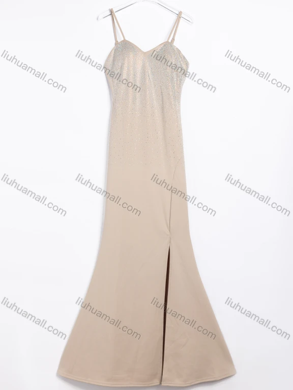 Wholesale Women's Evening Glamorous Rhinestone Sweetheart Neck Spaghetti Strap Mermaid Maxi Dress #23003