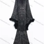 Wholesale Women's Evening Glamorous Rhinestone Feather Trim Bell Sleeve Maxi Dress #240910 preview