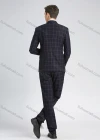 Wholesale Men's Formal Slim Fit Lapel Contrast Plaid Print Pockets Single Breasted Blazer & Trousers 2 Piece Sets - Liuhuamall