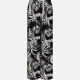 Women's Casual Loose Fit Drawstring High Waist Pattern Wide Leg Pants 3# Clothing Wholesale Market -LIUHUA