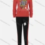 Wholesale Women's Casual Long Sleeve Playing Card Print Top & Striped Sweatpants Sets preview