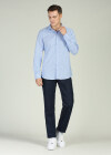 Wholesale Men's Business Button Down Long Sleeve Striped Shirt - Liuhuamall