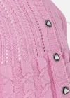 Wholesale Girls Long Sleeve Mock Neck Button Front Sweater Cardigan - Liuhuamall
