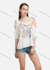 Wholesale Women's Floral Embroidery Spaghetti Straps Lace Up Cami Top - Liuhuamall