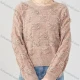 Wholesale Women's Casual Crew Neck Plain Ribbed Long Sleeve Ripped Sweater Top 328# Pale Chestnut Clothing Wholesale Market Liuhua