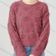 Wholesale Women's Casual Crew Neck Plain Ribbed Long Sleeve Ripped Sweater Top 328# Pale Violet Red Clothing Wholesale Market Liuhua