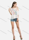 Wholesale Women's Floral Embroidery Spaghetti Straps Lace Up Cami Top - Liuhuamall