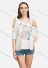 Wholesale Women's Floral Embroidery Spaghetti Straps Lace Up Cami Top - Liuhuamall