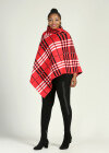Wholesale Women's Collared Plaid Print Pullover Capes - Liuhuamall